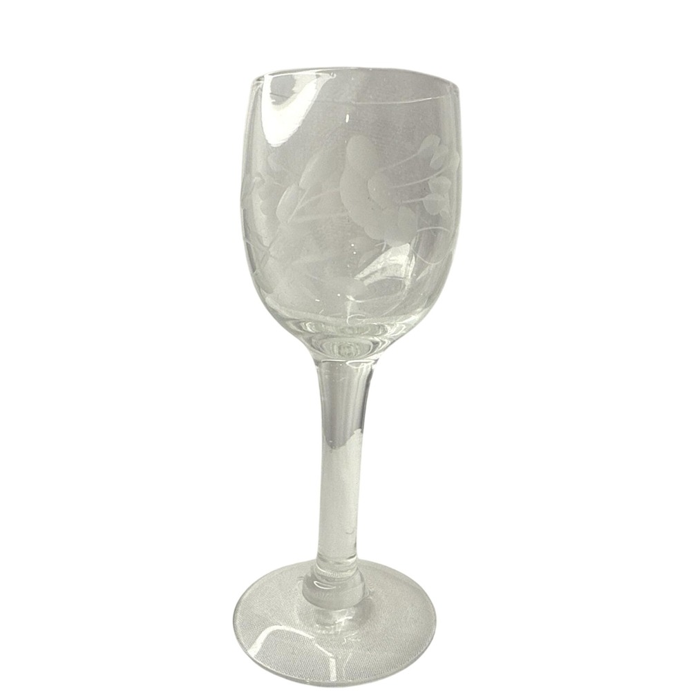 Princess House Heritage Clear Crystal Etched Cordial Glass 4.25"